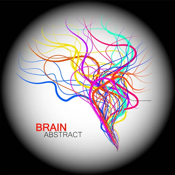 Abstract Colorful Brain Chaotic Lines Vector Illustration — Stock Vector