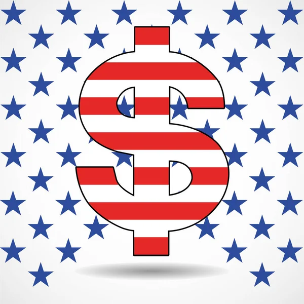 Dollar Sign Style American Flag Vector Illustration — Stock Vector