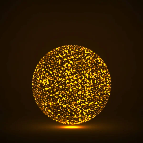 Abstract Ball Glowing Particles Circle Chaotic Points Abstract Neon Sphere — Wektor stockowy