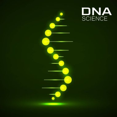 Neon logosu DNA 'sı. Bilim ve tıp için vektör şablonu