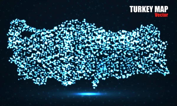 Mapa Turquia Com Partículas Brilhantes Ilustração Vetorial —  Vetores de Stock