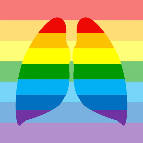 Pulmón Bandera Del Arco Iris Símbolo Lgbt Ilustración Vectorial — Archivo Imágenes Vectoriales