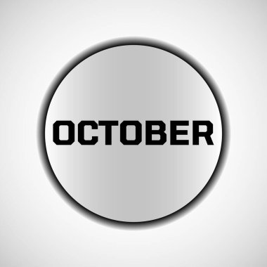 Ekim ayında, beyaz arka planda izole edilmiş bir daire şeklinde. Vektör illüstrasyonu