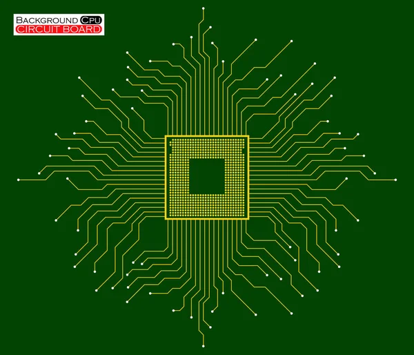 Cpu Microprocessador Microchip Placa Circuito Ilustração Vetorial — Vetor de Stock