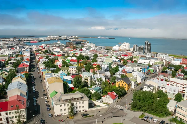 Fågel s öga syn av hus på reykjavik — Stockfoto