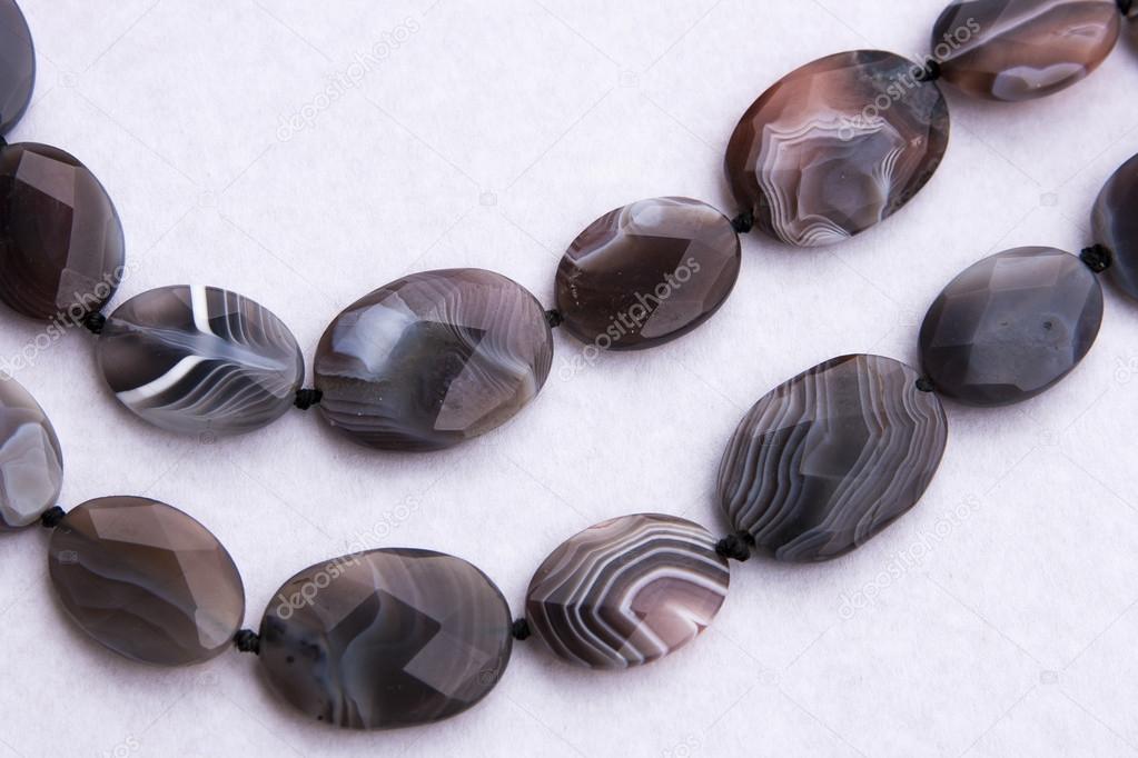 Necklace of brown stone beads