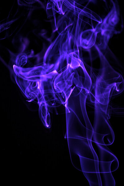Purple smoke in form of a ghost