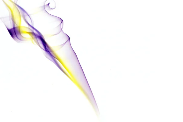 Smoke form with a purple-yellow colour gradient — Stock Photo, Image
