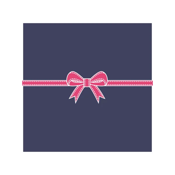 Boîte bleue marine et noeud rose — Image vectorielle