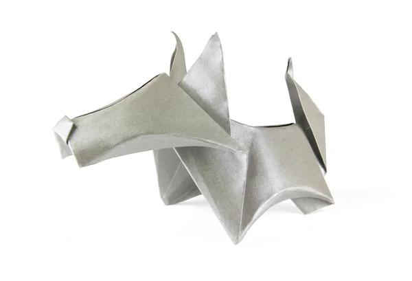Origami gray dog — Stock Photo, Image
