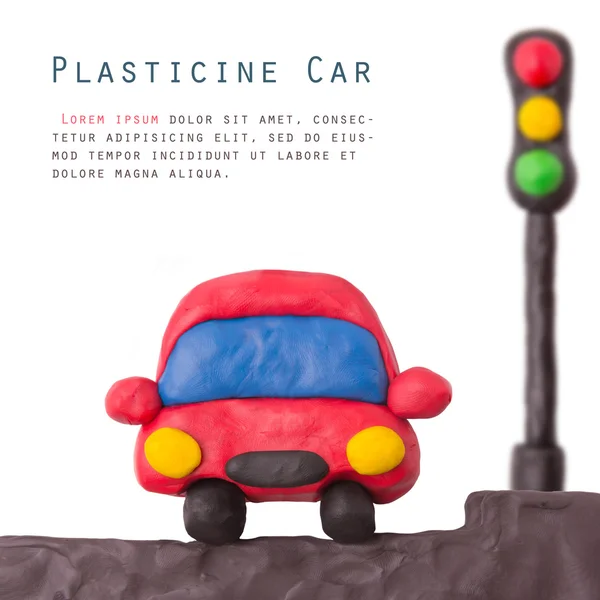 Пластилиновый автомобиль — стоковое фото
