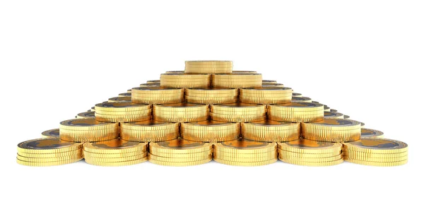 3d coins finance pyramid — Stock Photo, Image