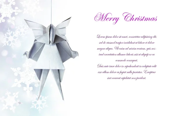 Natal prata origami anjo — Fotografia de Stock