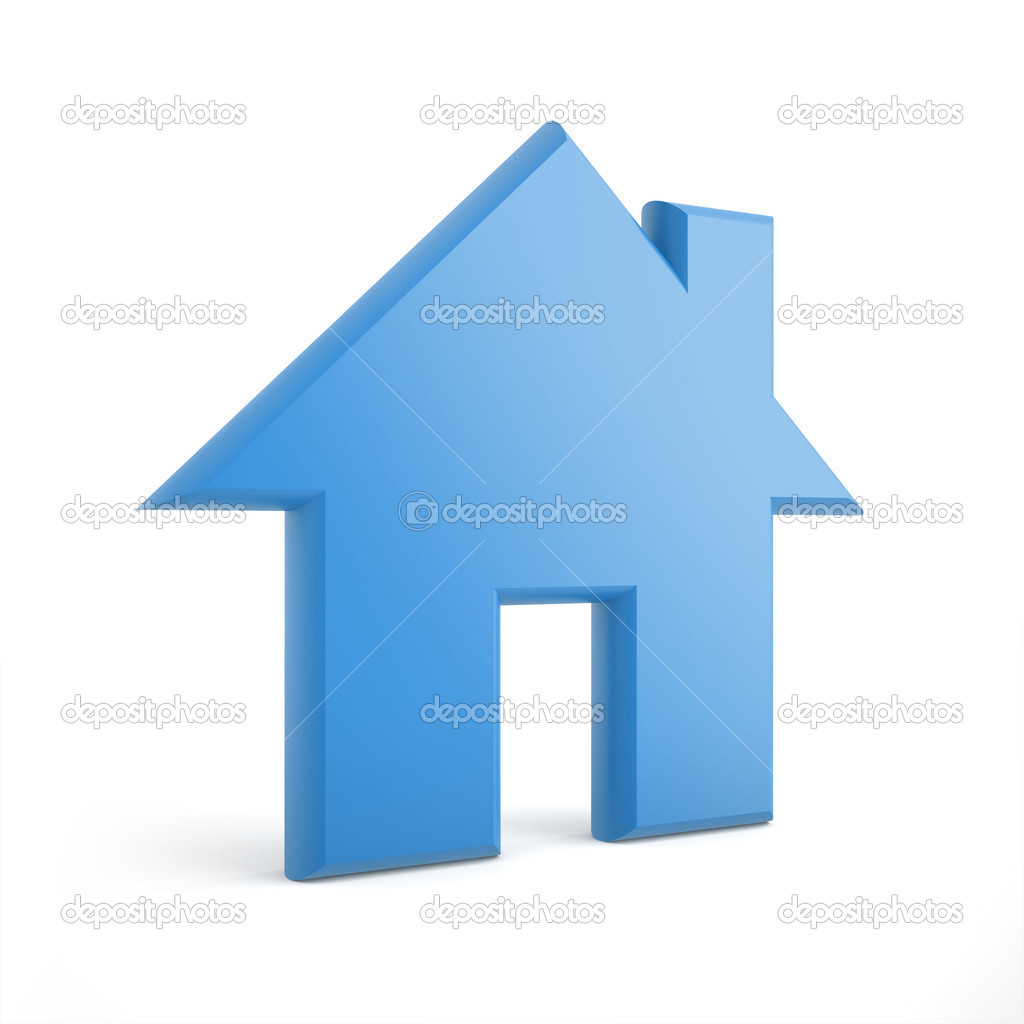 3d blue home icon
