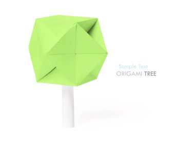 Origami kağıt ağaç