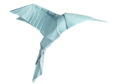 Origami izole sinek kuşu