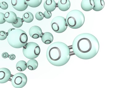 oksijen molekülü 3d modeller 