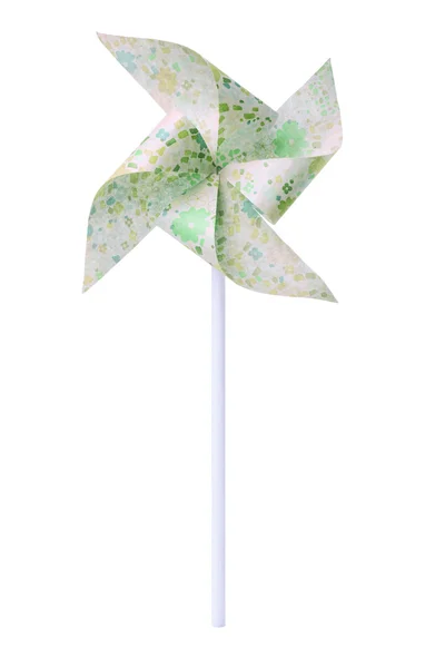 Paper green windmill — Stock Photo, Image