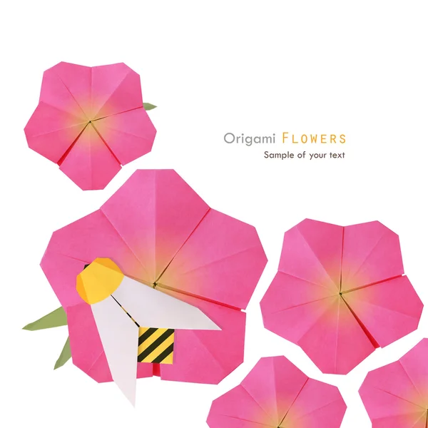 Origami rosa blomma — Stockfoto