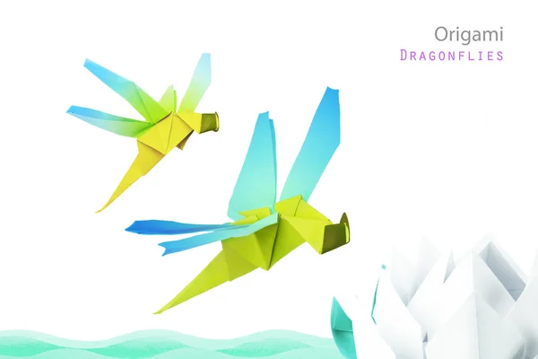 Origami libelule — Fotografie, imagine de stoc