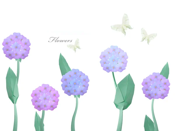 Paper origami violet flawers — Stockfoto