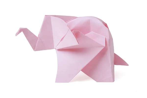 Origami paper pink elephant — Stock Photo, Image