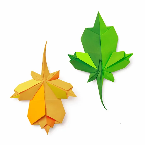 Origami leaves — Stock Photo, Image