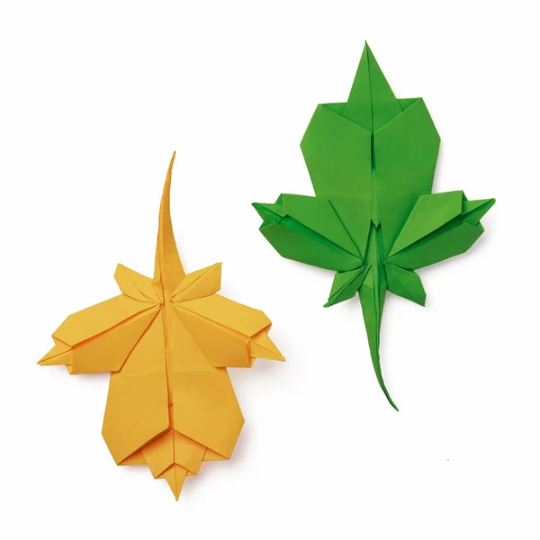 Origami leaves — Stock Photo, Image