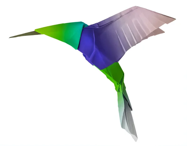 Origami flygande hummingbird — Stockfoto