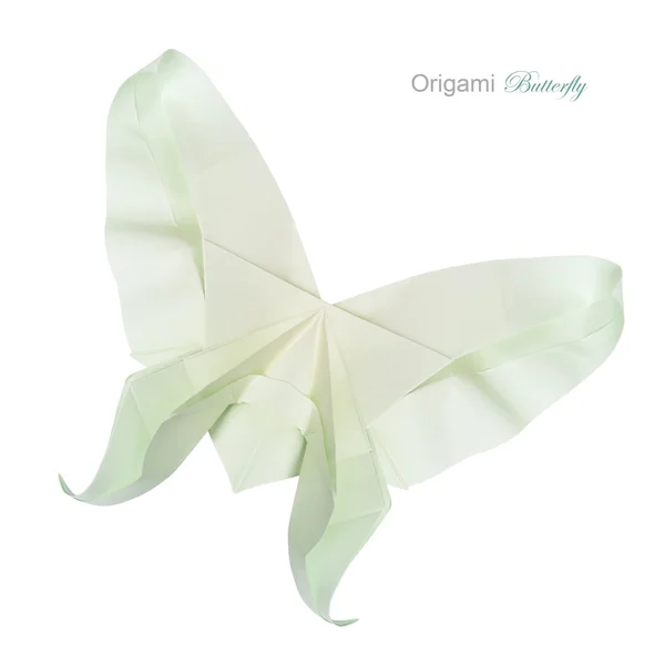 Origami zöld pasztell pillangó — Stock Fotó