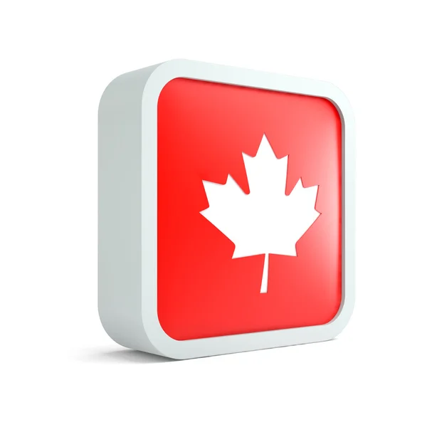 Ícone da bandeira canadense — Fotografia de Stock
