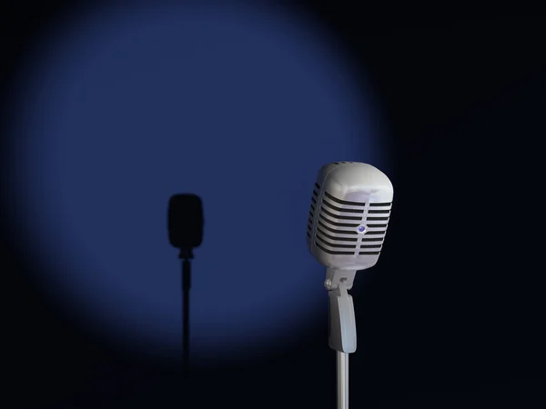 3d винтажный микрофон — стоковое фото