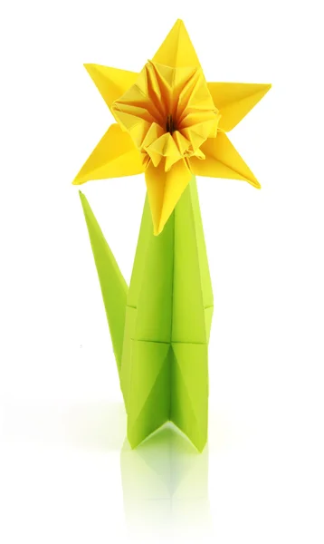 Origami narciso amarelo — Fotografia de Stock