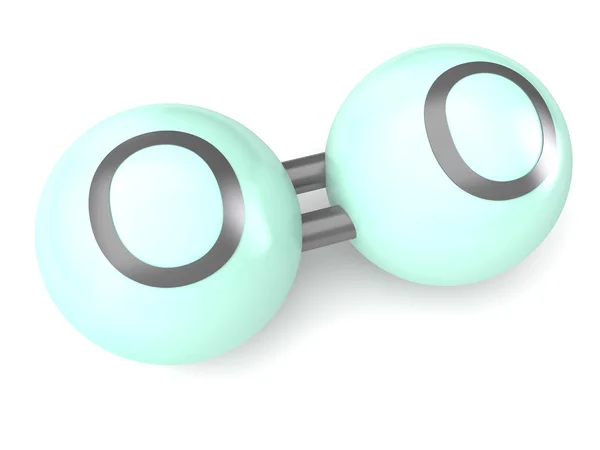 氧分子的 3d 模型 — 图库照片