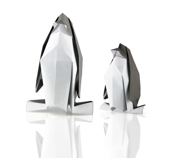 Pingüinos de origami — Foto de Stock