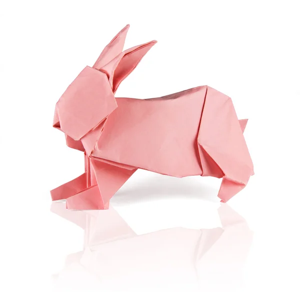 Pembe origami tavşan — Stok fotoğraf
