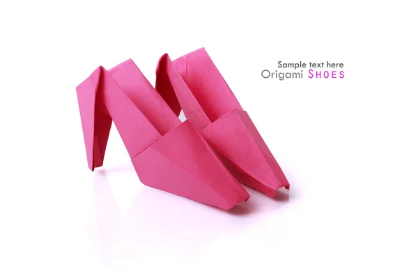 Růžový origami boty — Stock fotografie