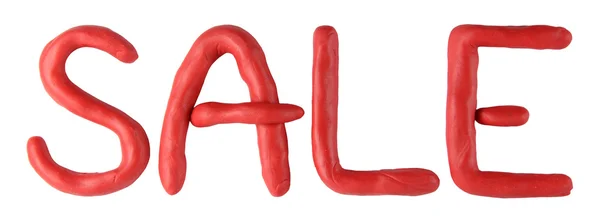 Plasticine red sale text — Stock Photo, Image