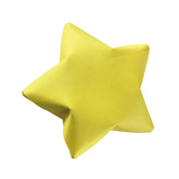 노란색 종이 접기 스타 — 스톡 사진