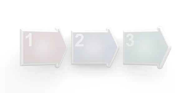 Drei Schritte 3D Blankc-Pfeile — Stockfoto