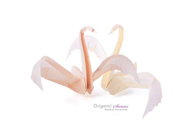 Schwäne Origami — Stockfoto
