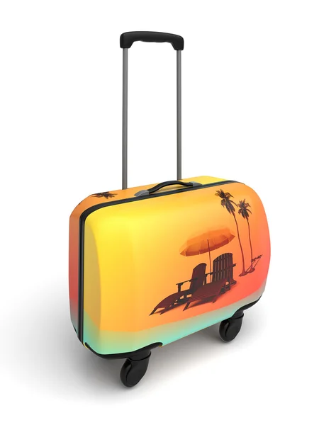 3d holiday suitcase — Stock Photo, Image