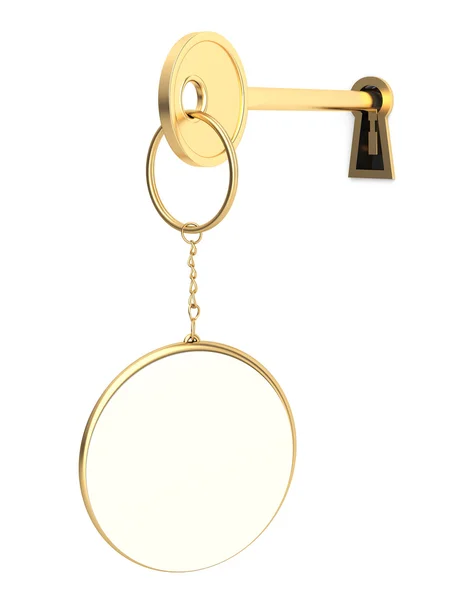 Hole whith golden key — Stock Photo, Image