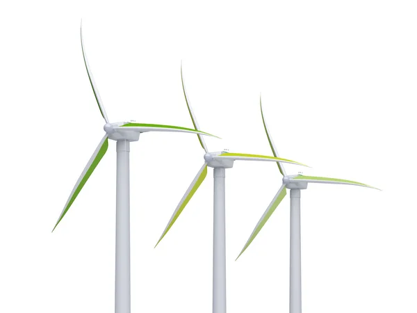 3D zelená větrný mlýn — Stock fotografie