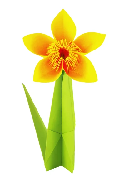 Origami yellow flower — Stock Photo, Image