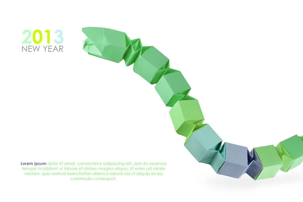 Origami green snake — Stock Photo, Image