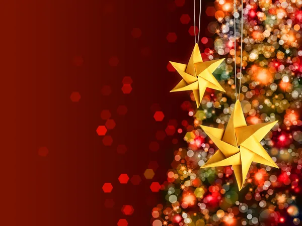 Celebração de Natal estrelas douradas — Fotografia de Stock