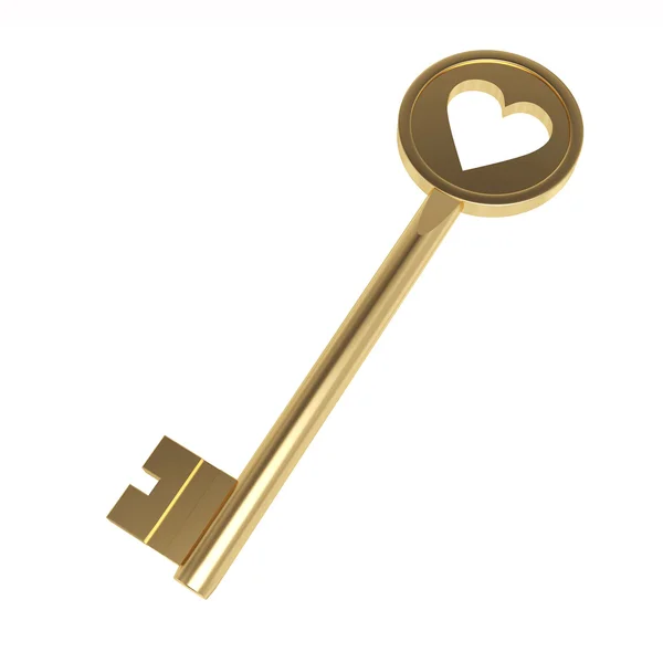 3d heart key — Stock Photo, Image