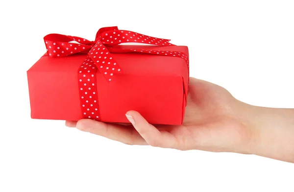 Red box in the hand Royalty Free Stock Photos