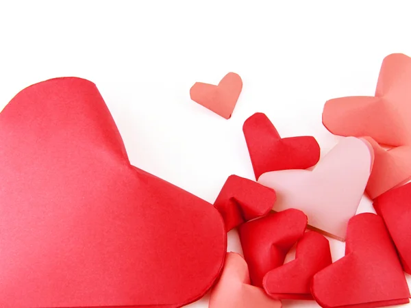 Corazones de papel rojo —  Fotos de Stock